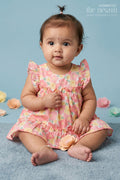 The Nesavu Baby Cotton Frocks Baby Girl Frock for Summer Outings and Everyday Comfort Nesavu 14 (6M) / Peach / Muslin Cotton BFJ997B-14 Nesavu Baby Girl Muslin Cotton Frock For Summer Outings And Daily Wear With Digital Print Breathable Outfit