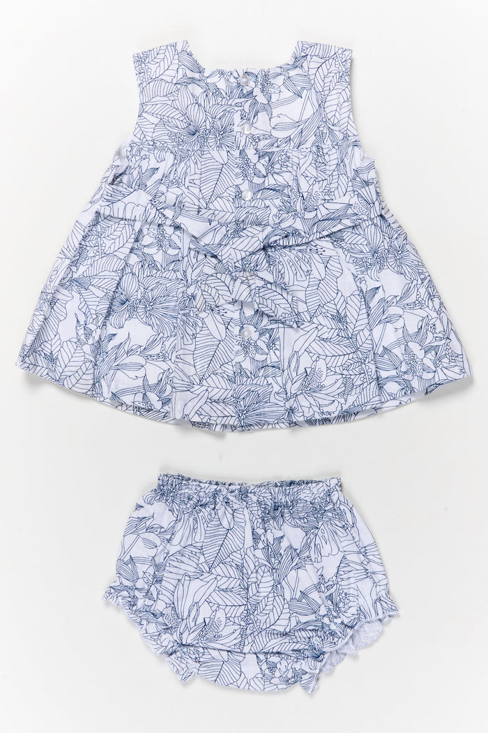 The Nesavu Baby Cotton Frocks Baby Girl Frock Set with Hakoba Yoke for Casual Summer Outings Nesavu Nesavu baby girl cotton frock set with hakoba yoke and bloomers for summer casual wear