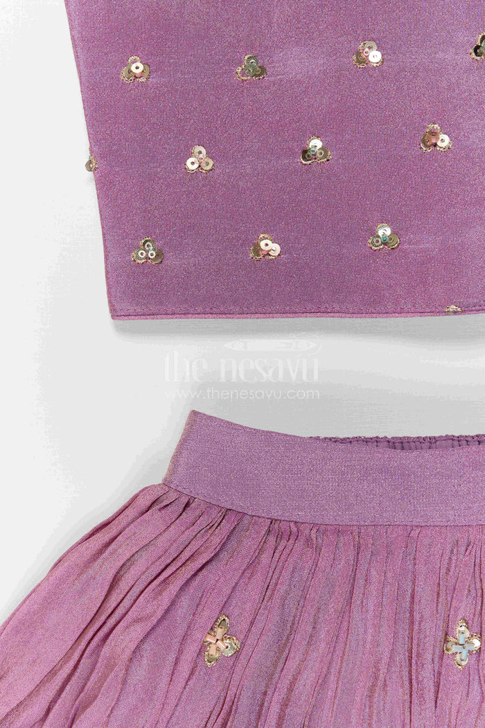The Nesavu Girls Lehenga Choli Baby Girl Lehenga Choli for Festive Occasions and Weddings Nesavu Nesavu Baby Girl Lehenga Choli For Weddings With Sequence Embroidery And Flared Festive Skirt