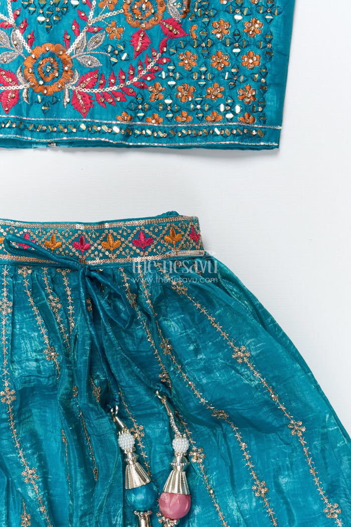 The Nesavu Girls Lehenga Choli Baby Girl Lehenga Choli Set for Weddings and Festive Functions Nesavu Nesavu baby girl lehenga choli set viscose silk weddings grand festive occasions
