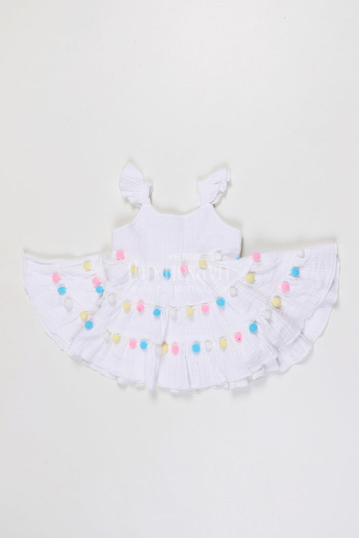 The Nesavu Baby Frocks Baby Girl Muslin Cotton Frock for First Birthday Nesavu 14 (6M) / Purple / Muslin Cotton BFJ955A-14 Nesavu Baby Girl Muslin Cotton Frock For First Birthday And Special Family Celebrations