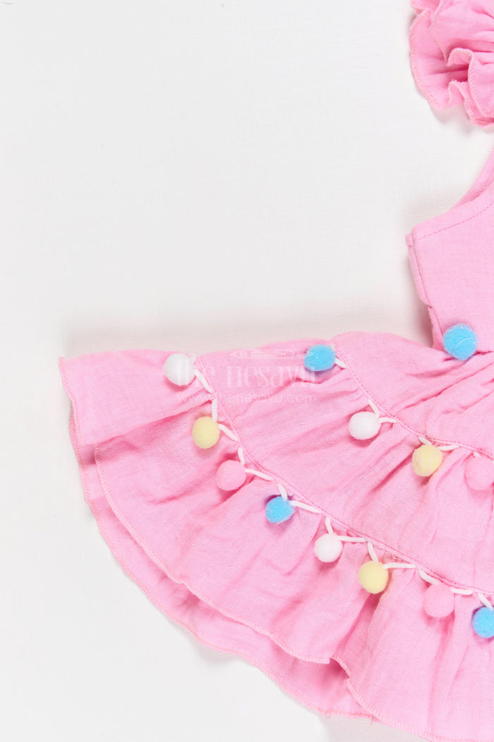 The Nesavu Baby Frocks Baby Girl Muslin Frock for Birthday Celebration Nesavu Nesavu Baby Girl Muslin Cotton Frock For Birthday Celebration With Matching Cap