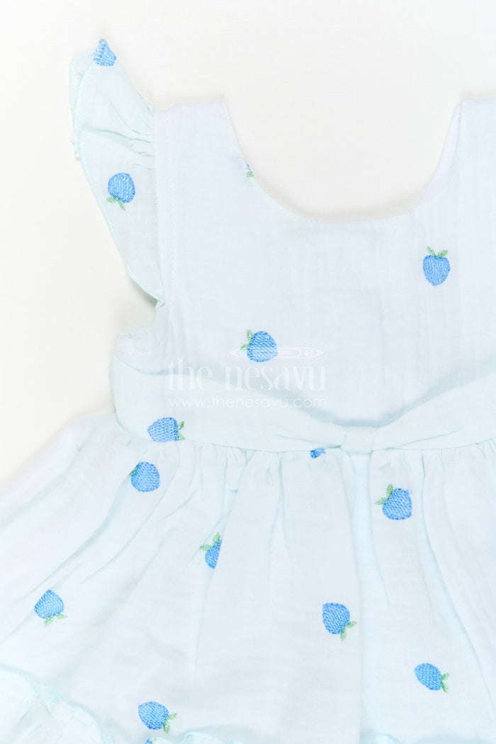 The Nesavu Baby Cotton Frocks Baby Girl Muslin Frock for Holiday Photos and Playful Days Nesavu Nesavu Baby Girl Muslin Cotton Frock With Embroidered Details For Holidays And Celebrations