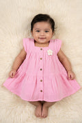 The Nesavu Baby Cotton Frocks Baby Girl Muslin Frock for Summer Playdates and Casual Outings Nesavu 14 (6M) / pink / Cotton BFJ925A-14 Nesavu baby girl muslin cotton frock for summer playdates and everyday comfort