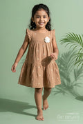 The Nesavu Girls Cotton Frock Baby Girl Muslin Frock with Embroidery for Gifting and Everyday Wear Nesavu 20 (3Y) / Beige / Muslin Cotton GFC2111A-20 Nesavu baby girl muslin cotton frock with embroidery – perfect for everyday comfort and gifting