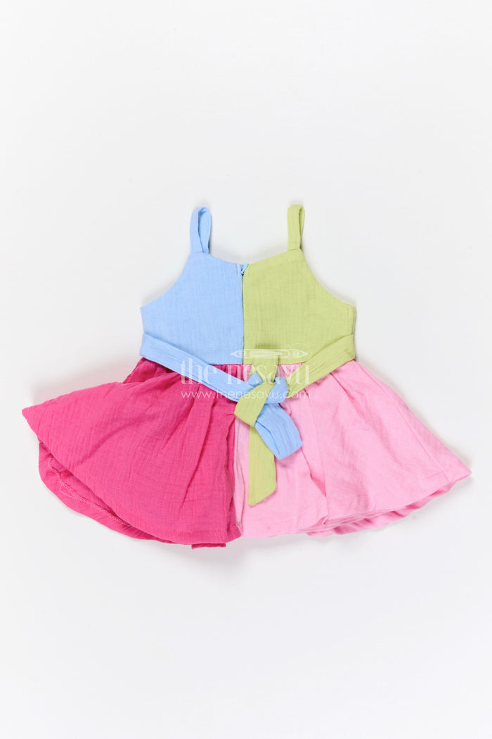 The Nesavu Baby Frocks Baby Girl Muslin Frock with Patch Details for Outings Nesavu Nesavu Baby Girl Muslin Cotton Frock With Patch Pockets For Outings And Casual Wear