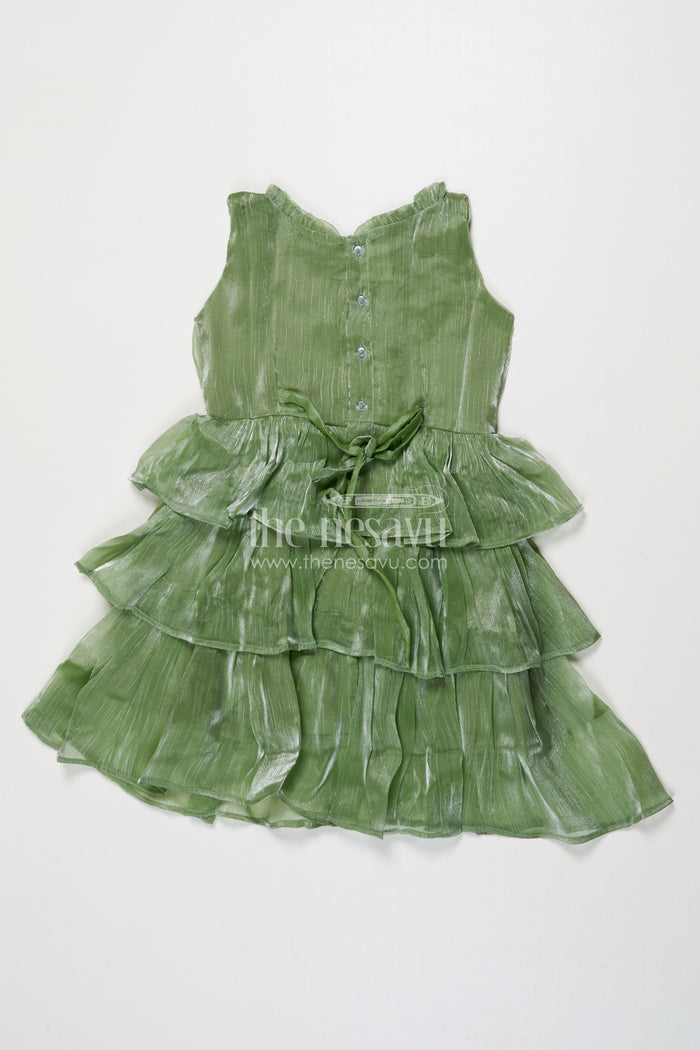 The Nesavu Girls Cotton Frock Baby Girl Organza Frock for Birthdays and Special Family Moments Nesavu Nesavu baby girl organza frock with frills for birthdays and special celebrations