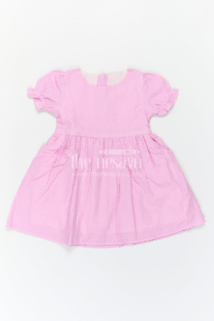 The Nesavu Girls Cotton Frock Baby Girl Outfit with Jacket for Festive Occasions and Outings Nesavu Nesavu Baby Girl Outfit With Embroidered Jacket For Festive Occasions And Stylish Comfortable Wear
