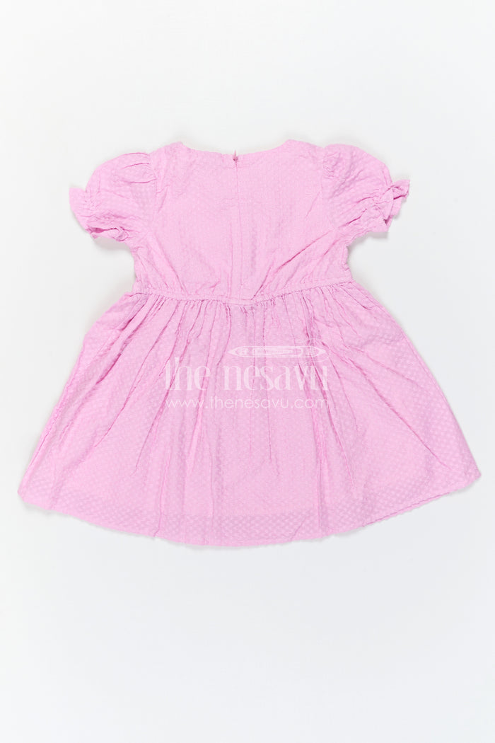 The Nesavu Girls Cotton Frock Baby Girl Outfit with Jacket for Festive Occasions and Outings Nesavu Nesavu Baby Girl Outfit With Embroidered Jacket For Festive Occasions And Stylish Comfortable Wear