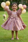 The Nesavu Girls Fancy Party Frock Baby Girl Party Frock for Birthday Party and Evening Celebrations Nesavu 16 (1Y) / Brown / Satin PF304A-16 Nesavu Baby Girl Satin Party Frock For Birthdays And Evening Celebrations With Sequin Embroidered Yoke