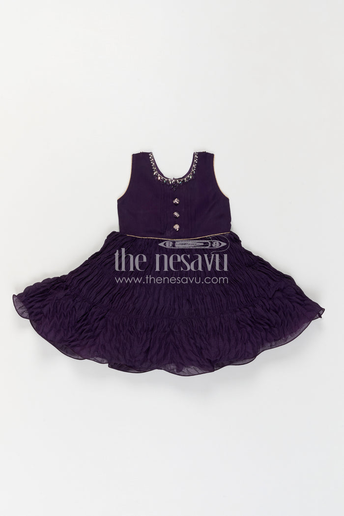 The Nesavu Silk Party Frock Baby Girl Party Frock with Jacket for Birthdays and Celebrations Nesavu Nesavu Baby Girl Party Frock With Embroidered Jacket In Silk And Georgette For Birthdays And Festive Wear