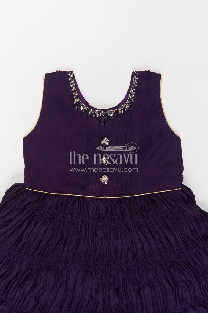 The Nesavu Silk Party Frock Baby Girl Party Frock with Jacket for Birthdays and Celebrations Nesavu Nesavu Baby Girl Party Frock With Embroidered Jacket In Silk And Georgette For Birthdays And Festive Wear