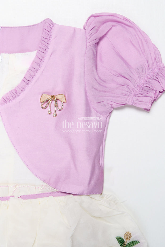 The Nesavu Girls Fancy Frock Baby Girl Party Frock with Jacket for Birthdays and Special Events Nesavu Nesavu baby girl party frock jacket style birthdays festive occasions