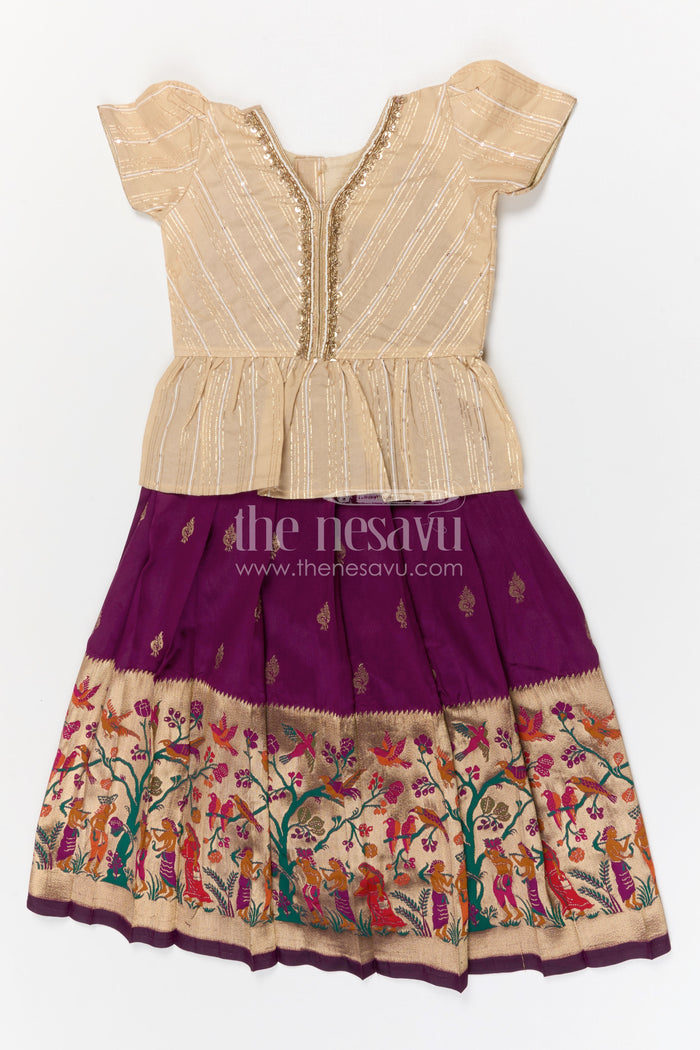 The Nesavu Pattu Pavadai Baby Girl Pattu Pavadai for Festivals and Traditional Celebrations Nesavu Nesavu baby girl pattu pavadai for festivals and weddings with Banaras art silk big zari border