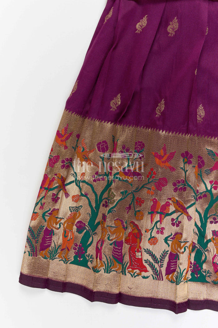 The Nesavu Pattu Pavadai Baby Girl Pattu Pavadai for Festivals and Traditional Celebrations Nesavu Nesavu baby girl pattu pavadai for festivals and weddings with Banaras art silk big zari border