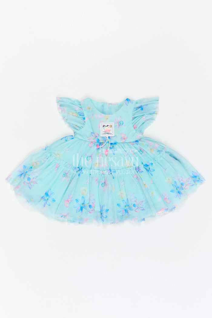 The Nesavu Baby Frocks Baby Girl Printed Frock for Playdates and Casual Outings Nesavu Nesavu Baby Girl Printed Frock With Soft Net Fabric For Casual Outings And Playful Celebrations