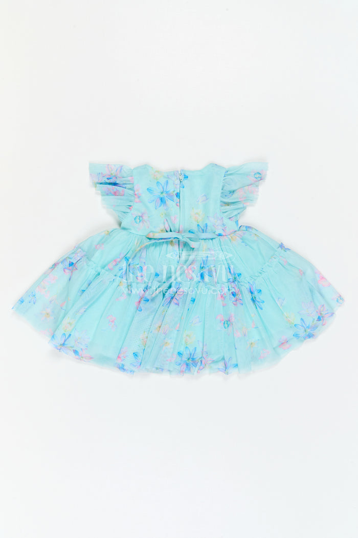 The Nesavu Baby Frocks Baby Girl Printed Frock for Playdates and Casual Outings Nesavu Nesavu Baby Girl Printed Frock With Soft Net Fabric For Casual Outings And Playful Celebrations