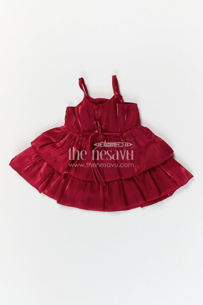 The Nesavu Girls Fancy Party Frock Baby Girl Satin Party Dress for Birthdays and Special Celebrations Nesavu Nesavu baby girl satin party dress for birthdays celebrations and cake smash photoshoots