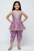 The Nesavu Girls Sharara / Plazo Set Baby Girl Sharara Set for Festive Weddings and Cultural Occasions Nesavu 16 (1Y) / Purple GPS685A-16 Nesavu baby girl sharara set mirror embroidery festive functions wedding wear