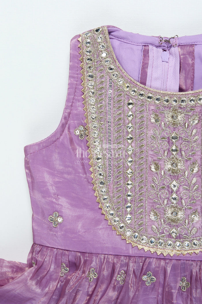 The Nesavu Girls Sharara / Plazo Set Baby Girl Sharara Set for Festive Weddings and Cultural Occasions Nesavu Nesavu baby girl sharara set mirror embroidery festive functions wedding wear