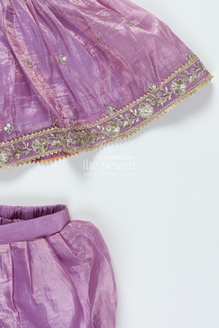 The Nesavu Girls Sharara / Plazo Set Baby Girl Sharara Set for Festive Weddings and Cultural Occasions Nesavu Nesavu baby girl sharara set mirror embroidery festive functions wedding wear