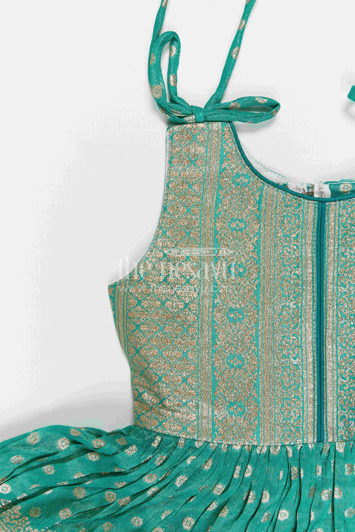 The Nesavu Silk Frock Baby Girl Silk Frock for Weddings and Festivale Occasions Nesavu Nesavu Baby Girl Silk Frock For Weddings With Blend Silk And Tissue Bottom Festive Flared Design