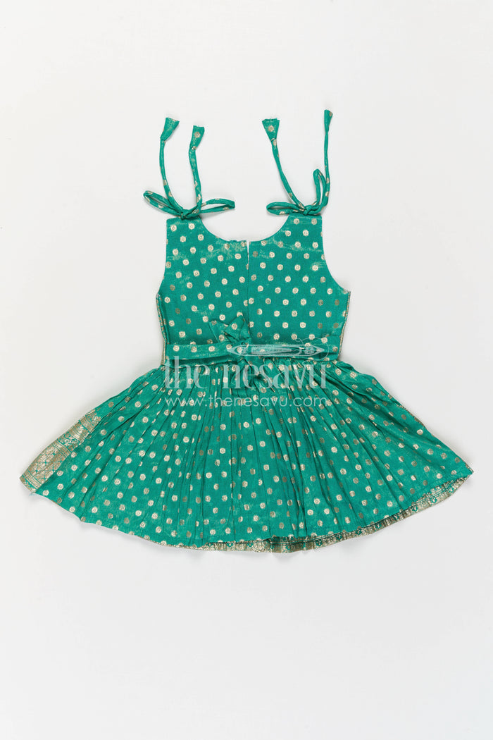 The Nesavu Silk Frock Baby Girl Silk Frock for Weddings and Festivale Occasions Nesavu Nesavu Baby Girl Silk Frock For Weddings With Blend Silk And Tissue Bottom Festive Flared Design