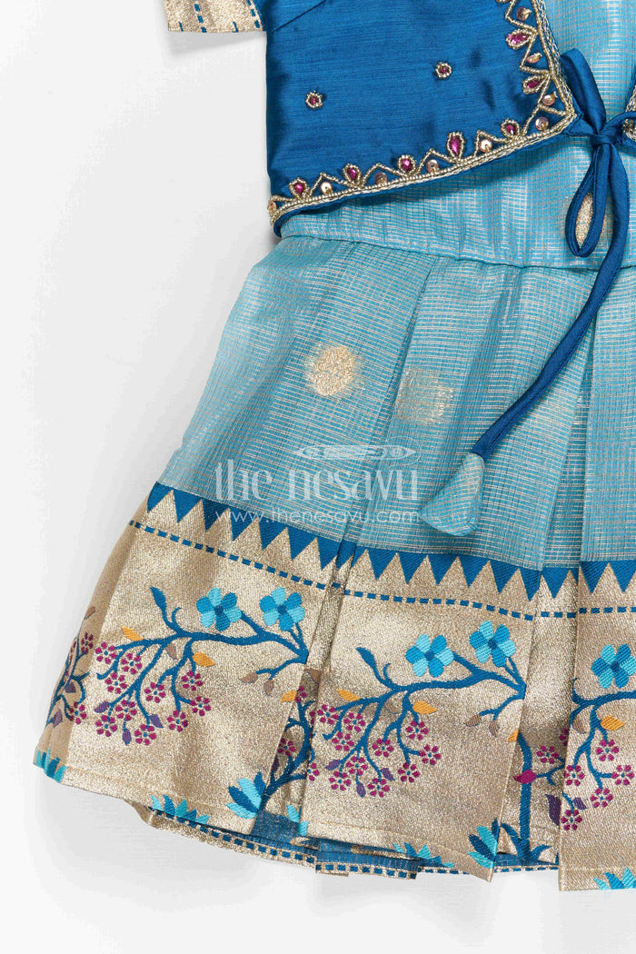 The Nesavu Silk Frock Baby Girl Silk Frock for Weddings and Festive Celebrations Nesavu Nesavu baby girl silk frock for weddings and festive celebrations with tissue skirt design