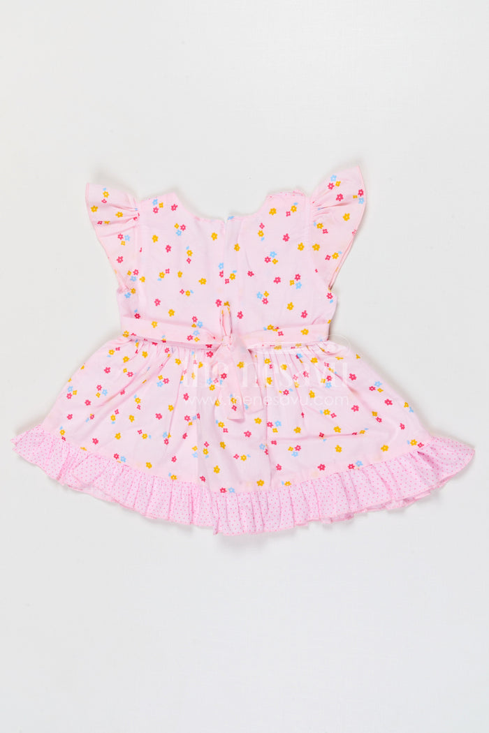 The Nesavu Baby Cotton Frocks Baby Girls Cotton Floral Frock with Ruffle Wrap Design Nesavu Nesavu baby girls cotton floral printed frock with ruffle wrap design for kids wear