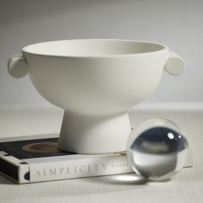 Baden Matte White Ceramic Bowl - Decorative Bowls by Carlyle Avenue