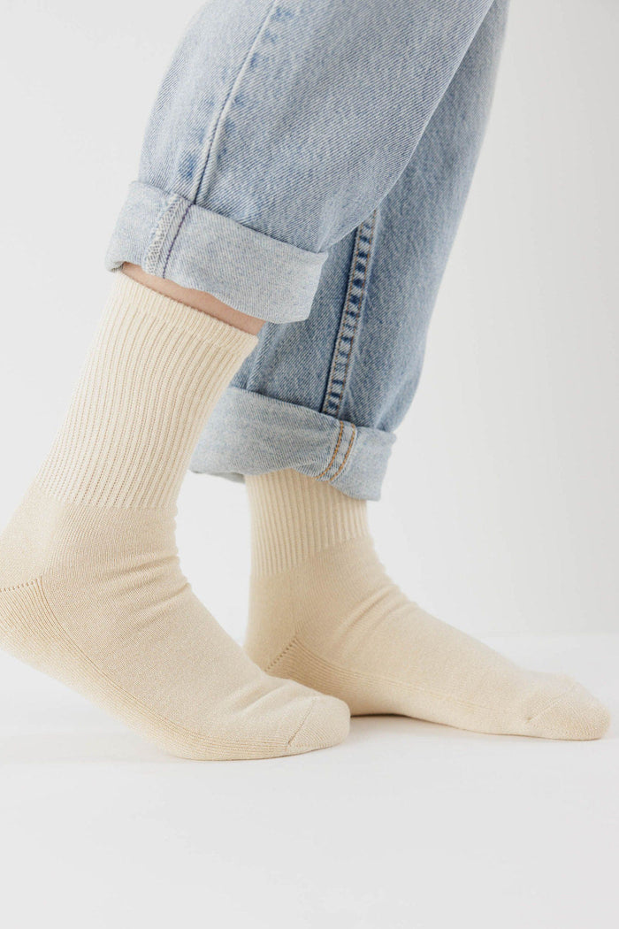 BAGGU Chaussettes Ribbed - Ecru