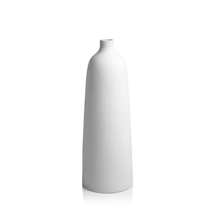 Bari All White Earthenware Vase - Vases by Carlyle Avenue