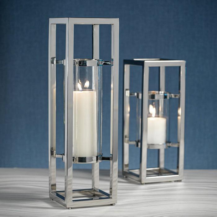 Beaufort Polished Steel Hurricane - Hurricane by Carlyle Avenue