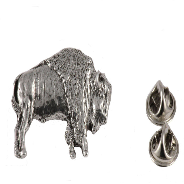 Bison hat and tie pin Accessories The Buffalo Wool Co. Large Pewter Hat pin
