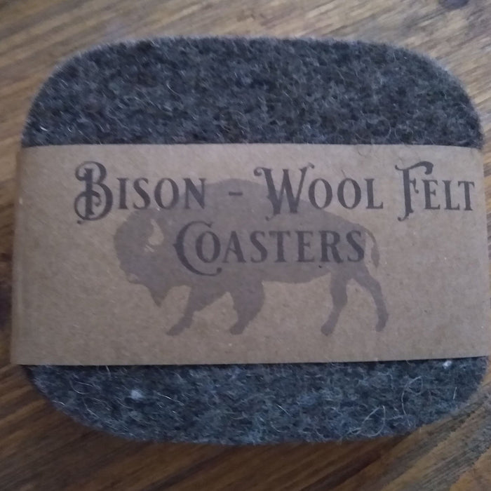Bison/Wool felt coasters Accessories The Buffalo Wool Co.