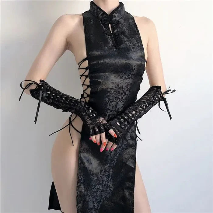 Black Sexy Ninja Costume - Black / No Gloves