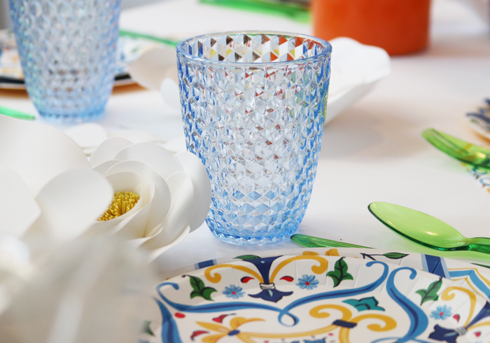 Blue Acrylic Diamond Pattern Tumbler