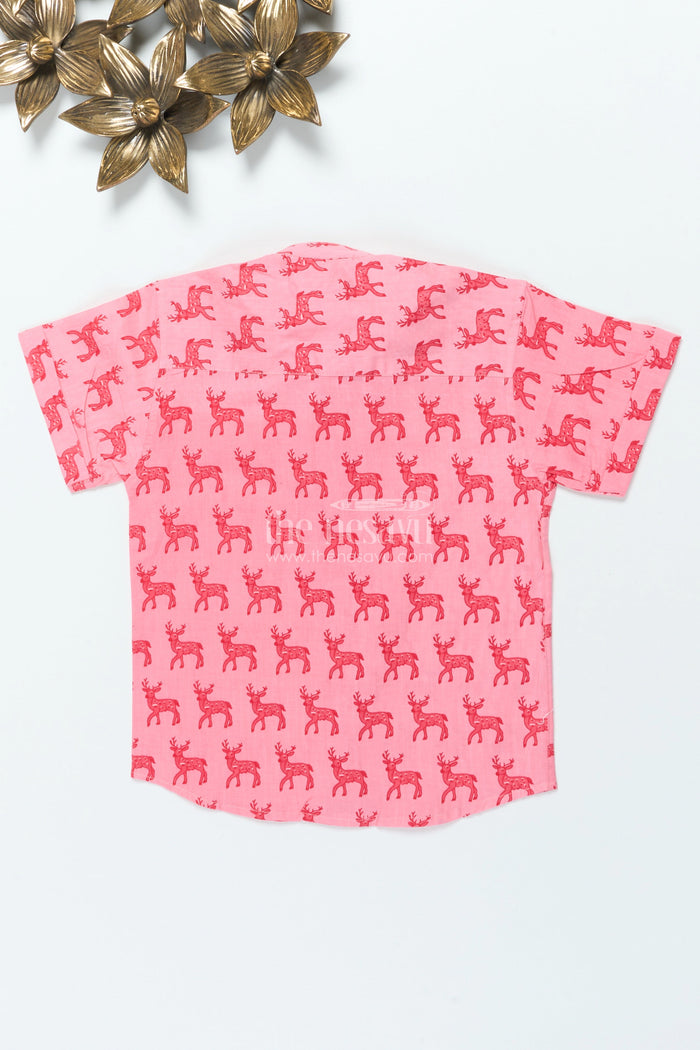 The Nesavu Boys Cotton Shirt Boys Animal Print Cotton Shirt for Everyday Wear and Playful Outings Nesavu Nesavu boys cotton animal print shirt casual wear summer outings