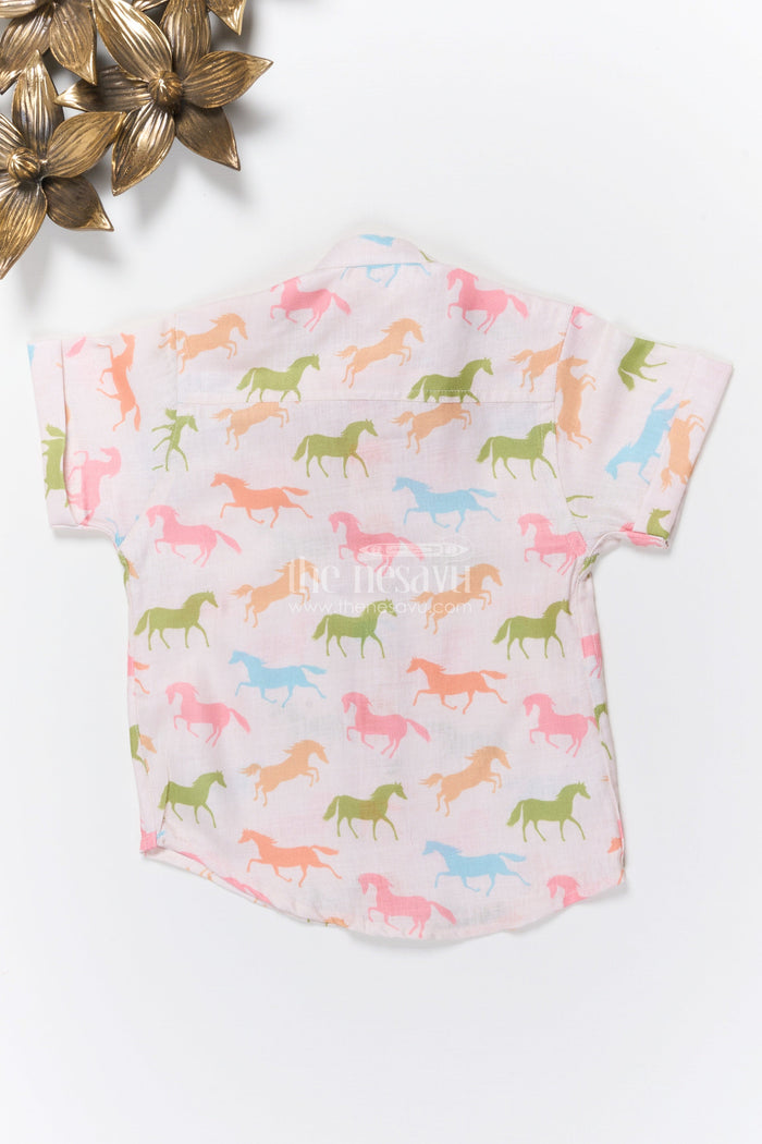 The Nesavu Boys Linen Shirt Boys Animal Themed Linen Shirt for Zoo Trips and Casual Summer Wear Nesavu Nesavu boys animal themed linen shirt casual summer days outdoor adventures