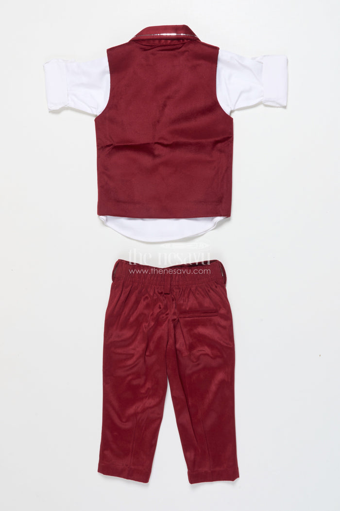 The Nesavu Boys Casual Set Boys Birthday Outfit with Waistcoat and Bowtie for Festive Occasions Nesavu Nesavu boys birthday outfit smart waistcoat bowtie festive occasions