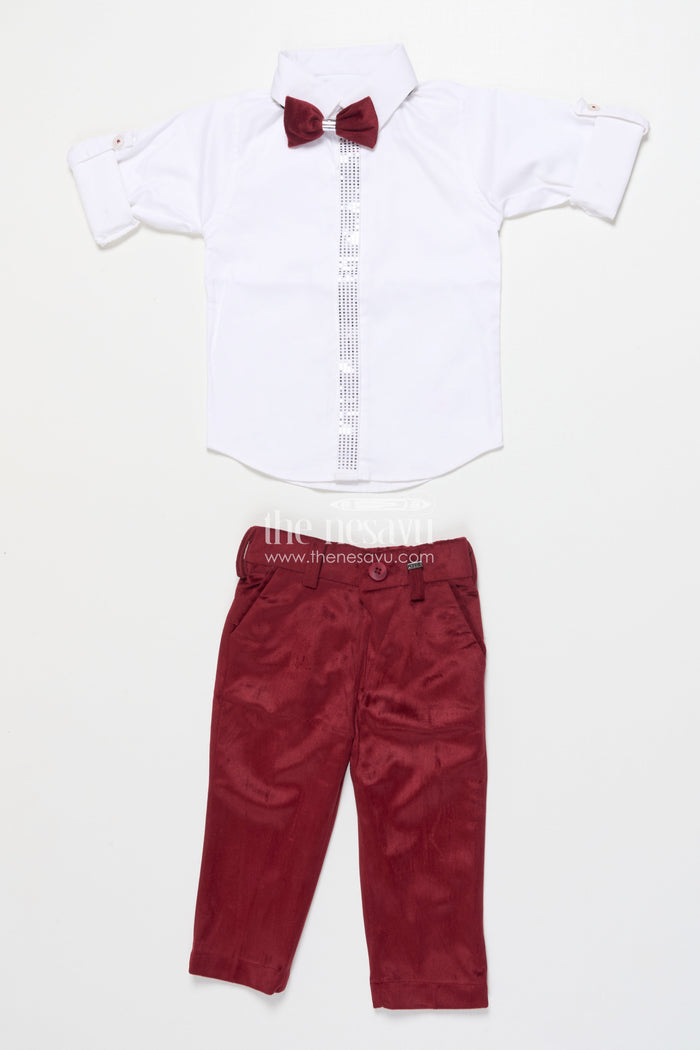 The Nesavu Boys Casual Set Boys Birthday Outfit with Waistcoat and Bowtie for Festive Occasions Nesavu Nesavu boys birthday outfit smart waistcoat bowtie festive occasions