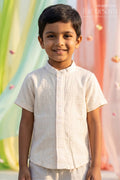 The Nesavu Boys Cotton Shirt Boys Casual Cotton Shirt for Holidays and Weekend Wear Nesavu 16 (1Y) / Beige / Cotton BS488A-16 Nesavu Boys Casual Cotton Shirt For Holidays And Comfortable Everyday Wear