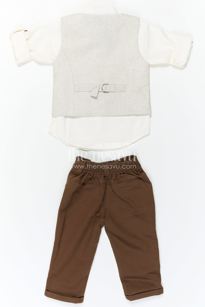 The Nesavu Boys Casual Set Boys Casual Outfit Set for Outings and Everyday Comfort Nesavu Nesavu Boys Casual Outfit Set For Everyday Outings In Soft Cotton Fabric With Comfortable Fit And Smart Styling