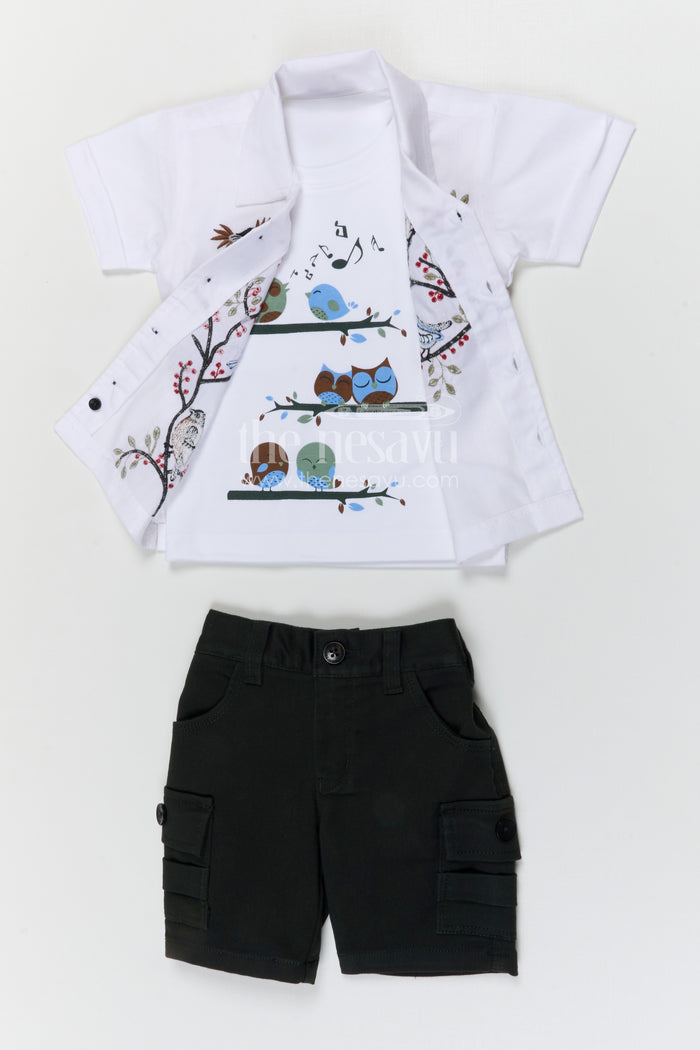 The Nesavu Boys Casual Set Boys Casual Outfit Set for Summer Outings and Everyday Comfort Nesavu Nesavu boys cotton casual set with digital print shirt for summer outings and everyday wear