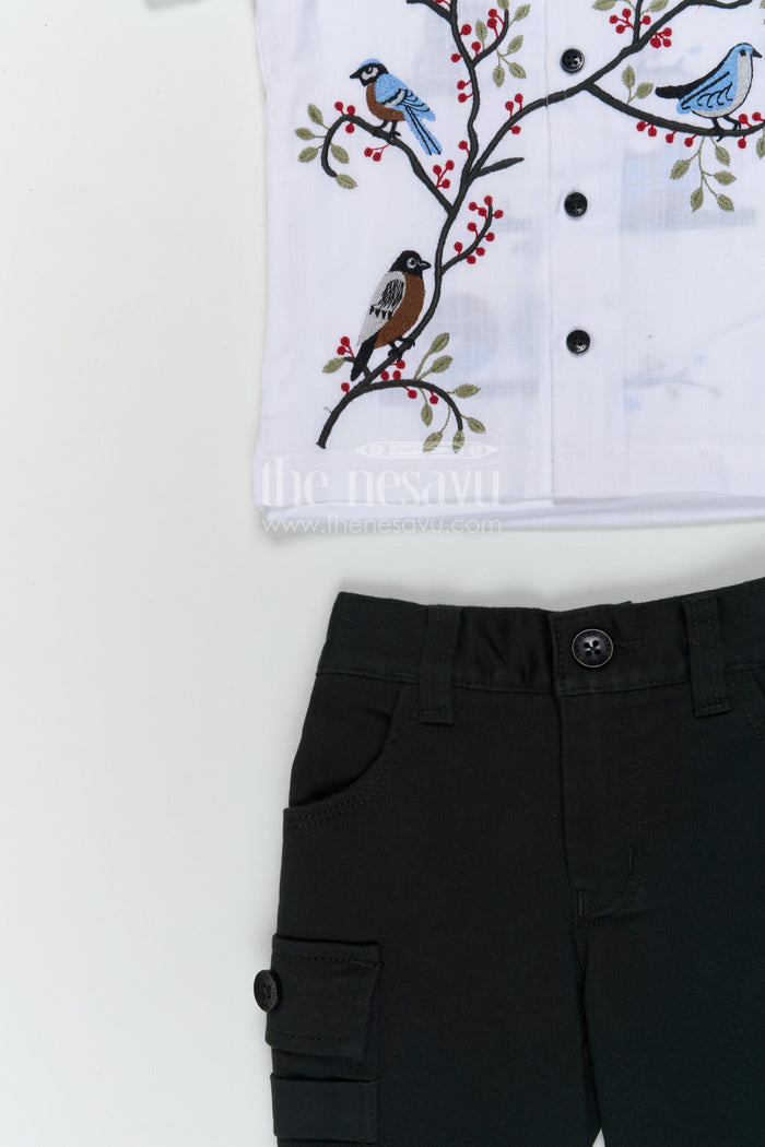 The Nesavu Boys Casual Set Boys Casual Outfit Set for Summer Outings and Everyday Comfort Nesavu Nesavu boys cotton casual set with digital print shirt for summer outings and everyday wear
