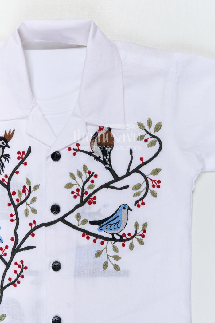 The Nesavu Boys Casual Set Boys Casual Outfit Set for Summer Outings and Everyday Comfort Nesavu Nesavu boys cotton casual set with digital print shirt for summer outings and everyday wear