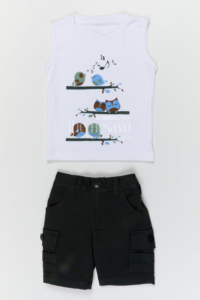 The Nesavu Boys Casual Set Boys Casual Outfit Set for Summer Outings and Everyday Comfort Nesavu Nesavu boys cotton casual set with digital print shirt for summer outings and everyday wear