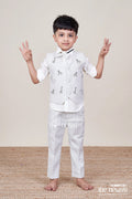 The Nesavu Boys Casual Set Boys Casual Set for Birthdays and Family Day Outings Nesavu 16 (1Y) / Green BCS224C-16 Nesavu boys casual outfit printed jacket birthdays smart family outings