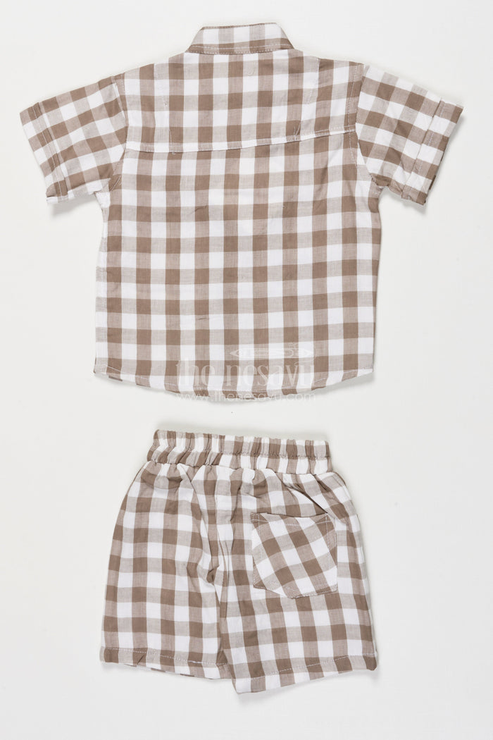 The Nesavu Boys Casual Set Boys Cotton Casual Set for Everyday Wear and Playtime Nesavu Nesavu boys cotton shirt and shorts set for everyday comfort and casual outings