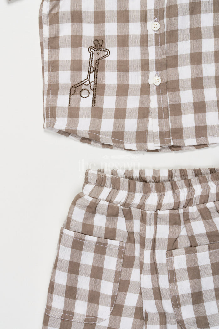 The Nesavu Boys Casual Set Boys Cotton Casual Set for Everyday Wear and Playtime Nesavu Nesavu boys cotton shirt and shorts set for everyday comfort and casual outings